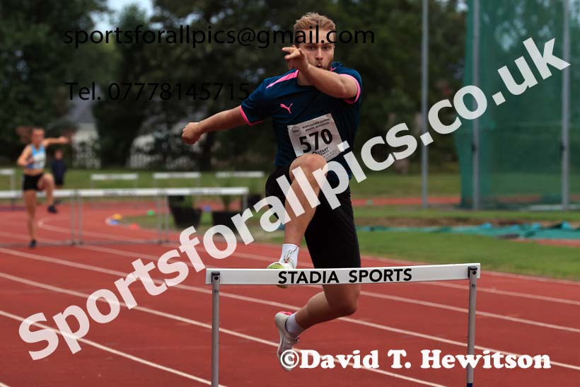 400 and 300 metres hurdles, 2025 NEGP No 5 Monkton, Wednesday, July 23rd. Photo: David T. Hewitson/Sports for All Pics